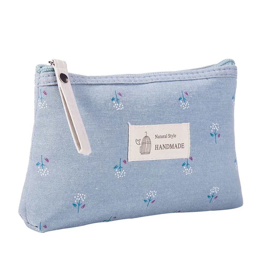 sac à cosmétiques en toile imperméable de style japonais et coréen, motif floral, portable, trousse de maquillage pour filles, trousse de toilette pour étudiants, trousse de papeterie