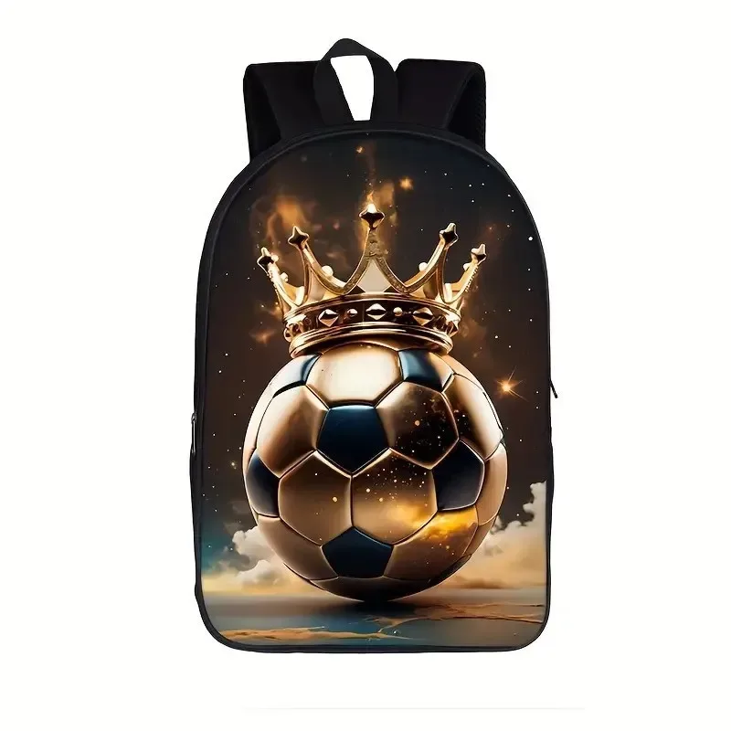 Sac à dos de football imprimé en 3D pour étudiants, sac à dos d'école primaire, sac à dos en nylon imperméable et résistant à l'usure