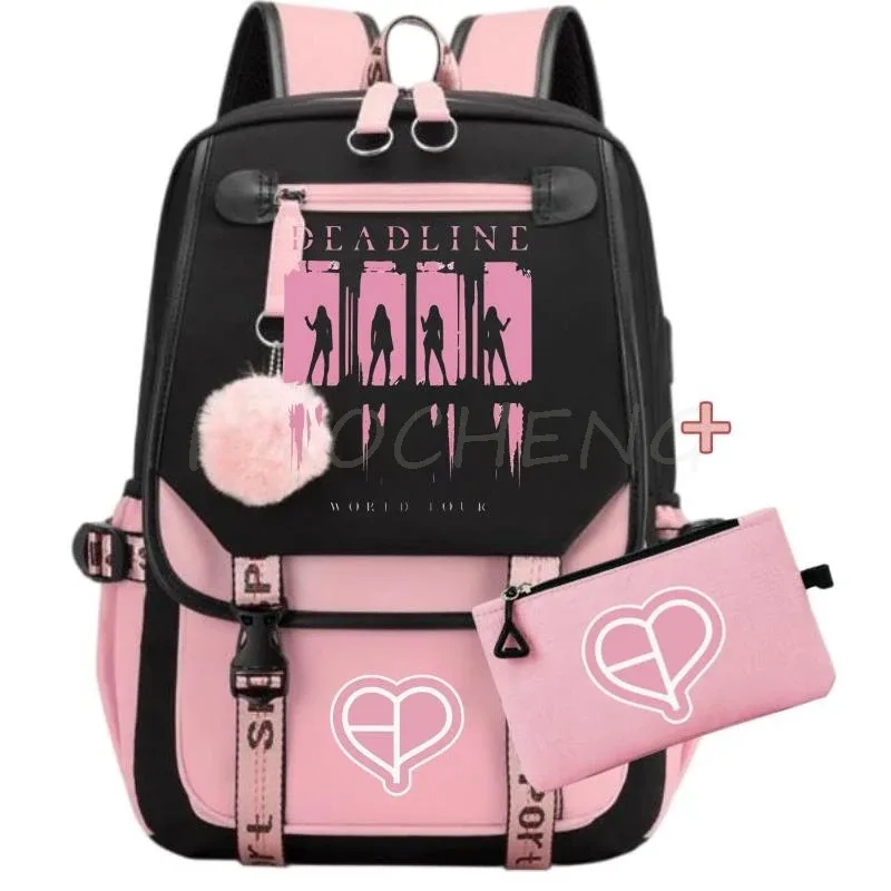 sacs à dos pour étudiants, sacs d'école roses, sacs de voyage tendance pour adolescentes, ensembles de sacs à dos noirs, roses et violets