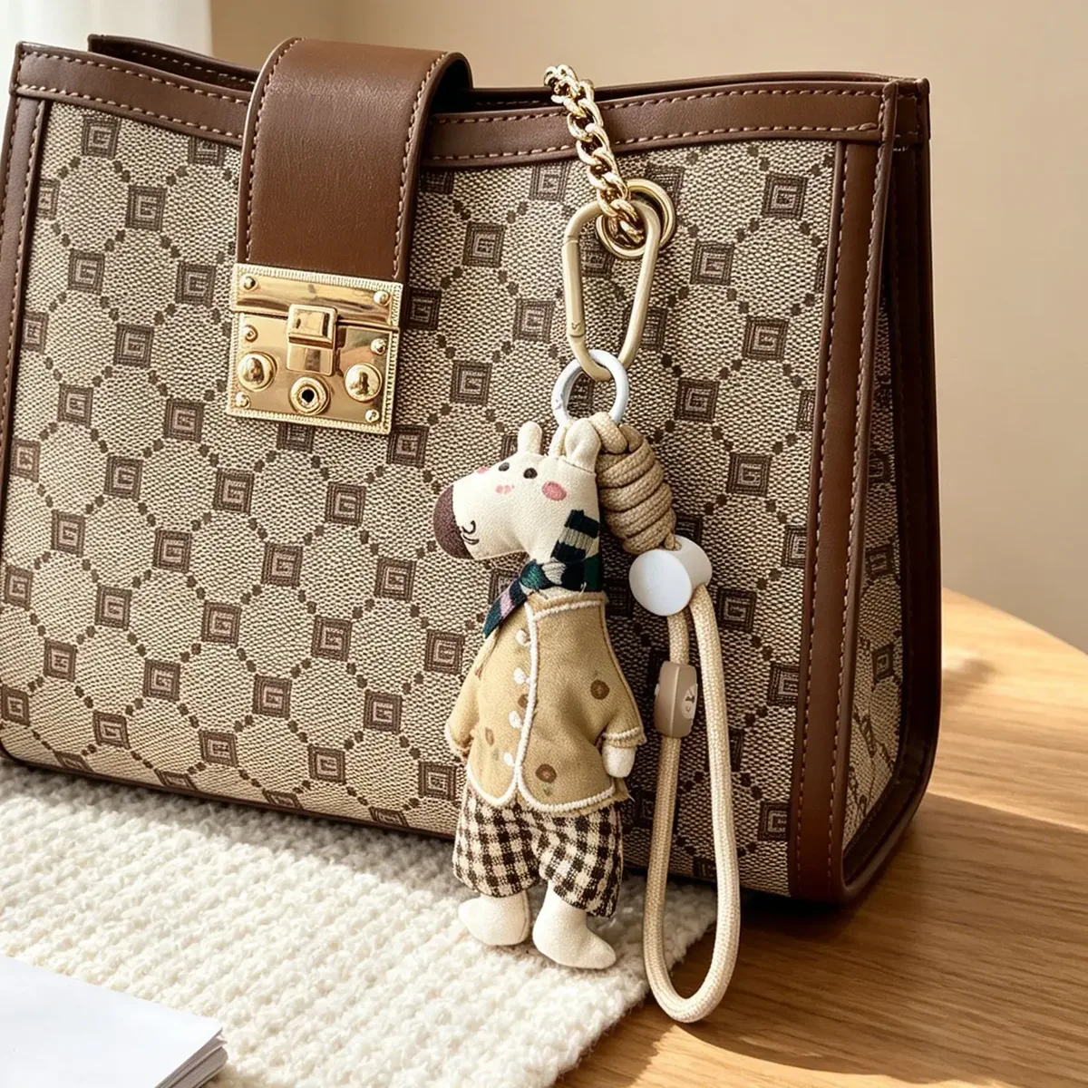 porte-clés en peluche avec pince de poignet, adorable décoration pour sac à main, sac à dos, cadeau, accessoire quotidien