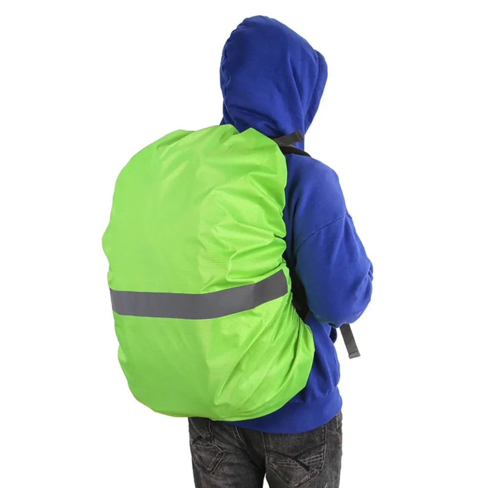 housse de pluie réfléchissante à double boucle, ajustable, élastique, imperméable, en tissu oxford, pour sac à dos, randonnée, escalade