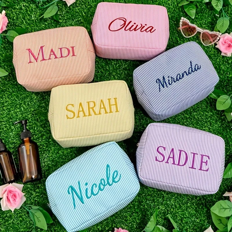 pochette à maquillage personnalisée, cadeau de mariage, cadeau personnalisé pour demoiselle d'honneur, cadeau de mariage, trousse de toilette de voyage, trousse à maquillage