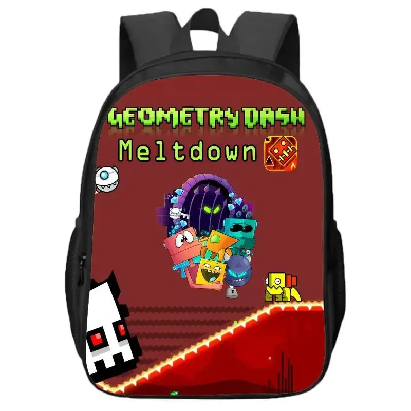 sac à dos double couche geometry dash pour élèves et enfants du primaire et du secondaire
