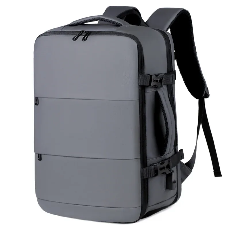sac à dos extensible étanche pour voyage d'affaires pour hommes, sac à dos d'ordinateur de chargement usb de grande capacité, compartiment à chaussures de séparation sec et humide