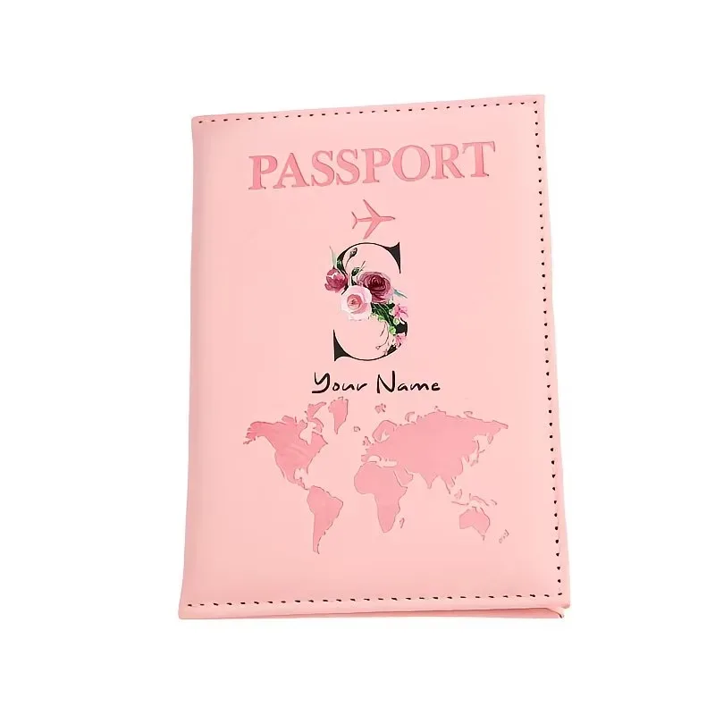étui de passeport personnalisé, cadeau de voyage personnalisé avec nom/texte pour hommes, femmes, voyageurs - portefeuille porte-passeport léger et à fermeture ouverte
