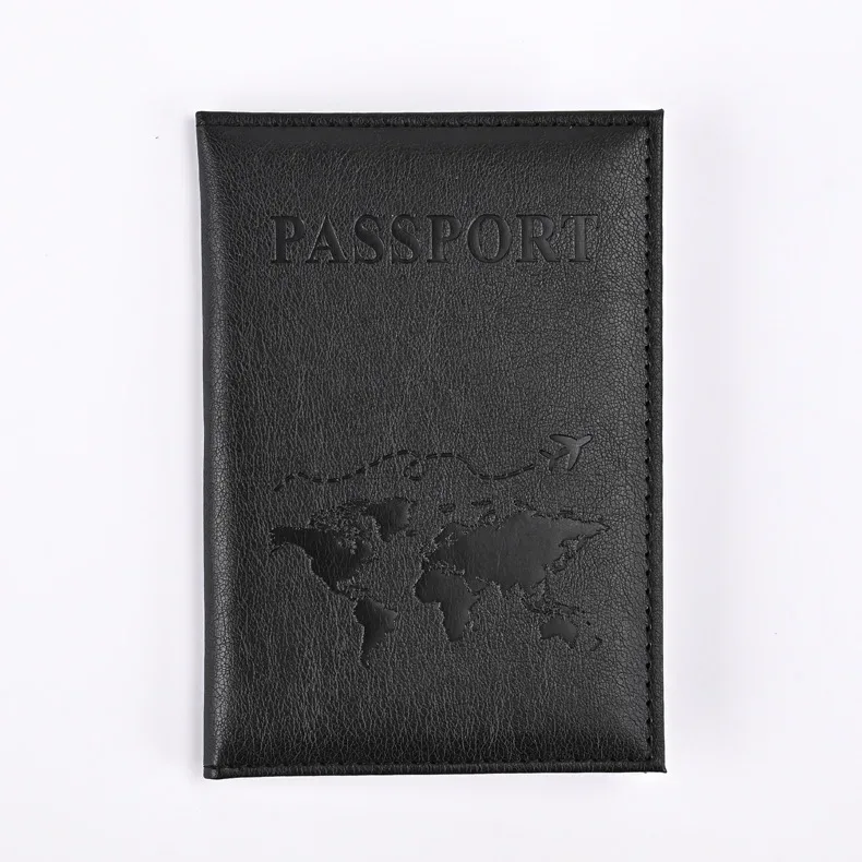 porte-passeport en cuir pu pour hommes et femmes, étui pour cartes de crédit, portefeuille de couverture, accessoires de voyage, sac à main