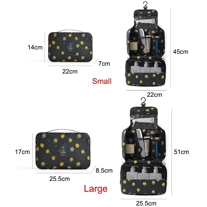 nouveaux sacs de maquillage portables essentiels de voyage, sac de rangement de grande capacité pouvant être lavé, sac de lavage, étui à cosmétiques oxford étanche