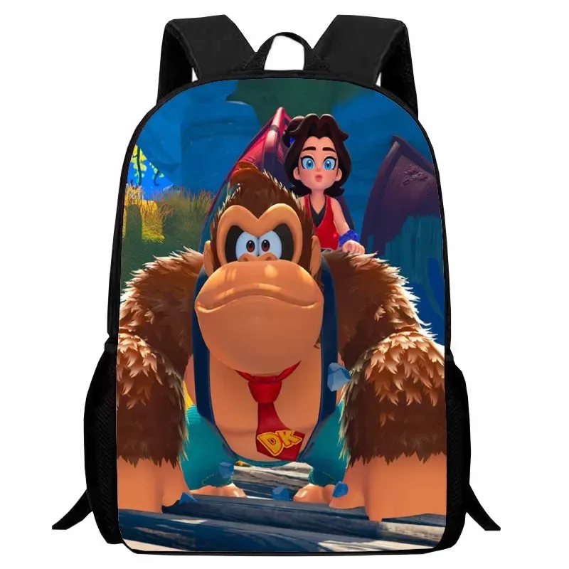 donkey kong bananza – sacs à dos pour enfants, garçons et filles, cadeau d'anniversaire pour étudiants, sac d'école pour enfants, grande capacité, sac à dos de camping durable