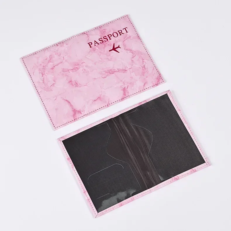 couverture de passeport en cuir pu, style marbre, sacs à clip, portefeuille de voyage, porte-passeport, livre, porte-documents, voyage à l'étranger, hommes et femmes