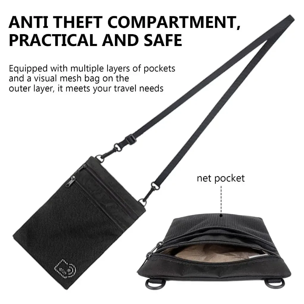pochette de voyage, portefeuille de cou, porte-passeport familial, étui de rangement avec blocage rfid, multi-poches, étui de crédit pour documents de passeport
