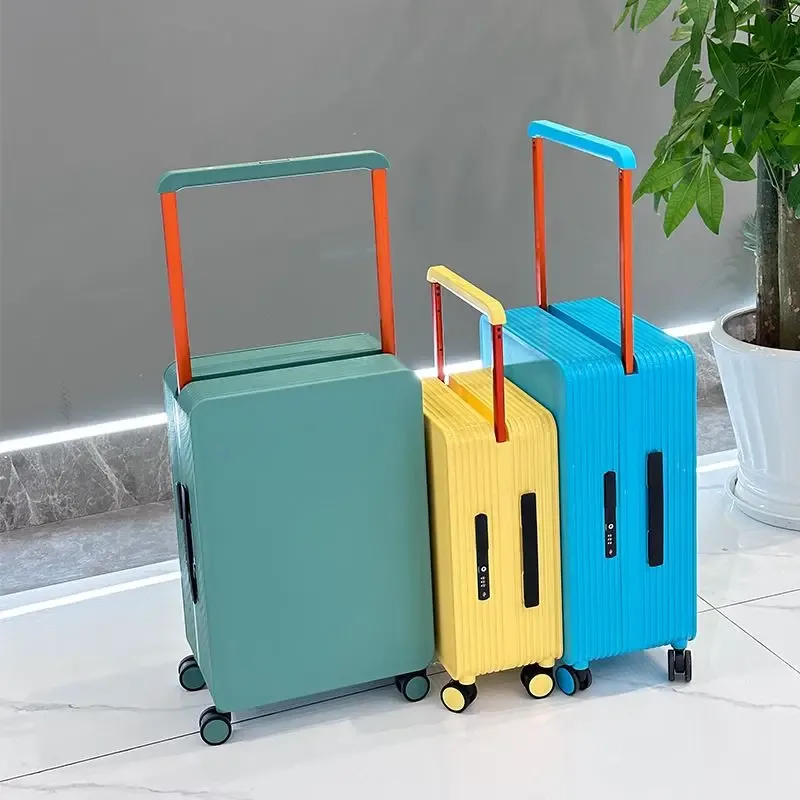 Valise à traction large, valise à tirer pour femme, valise de voyage pour homme, vérifiée en boîte, valise d'embarquement de 20 pouces 24 pouces, vérifiée en