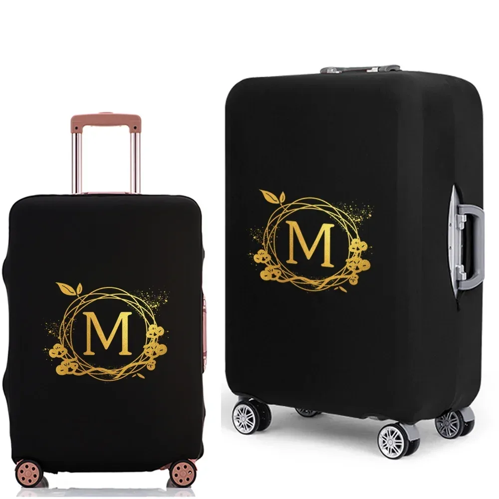 housse de valise housse de bagage couronne 26 lettre motif voyage élastique duffle bagages housses anti-poussière pour valise 18-28 pouces