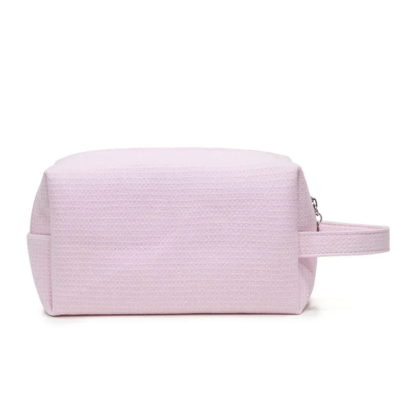 sacs à cosmétiques pour femmes, couleur unie, sacs de maquillage en coton doux japonais harajuku, sacs de voyage portables compacts de grande capacité