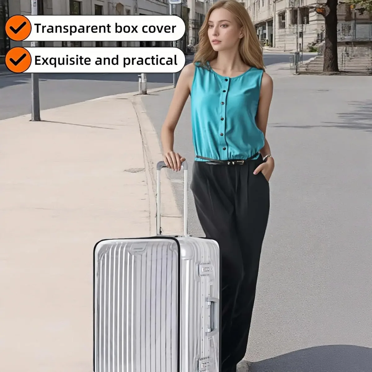 protecteur de bagages housse de valise transparent pvc housse de valise protecteurs housse de bagage étanche pour valise à roulettes