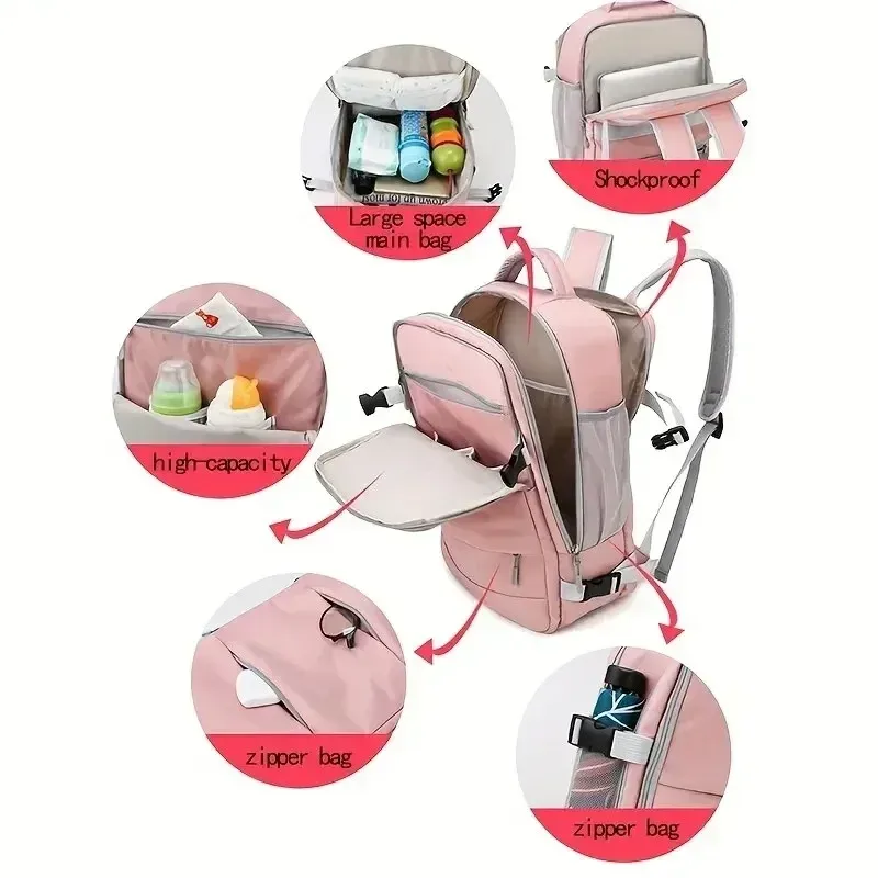 sac à dos imperméable avec compartiment à chaussures indépendant, rail de protection, interface usb, sac de voyage, sac de rangement grande capacité
