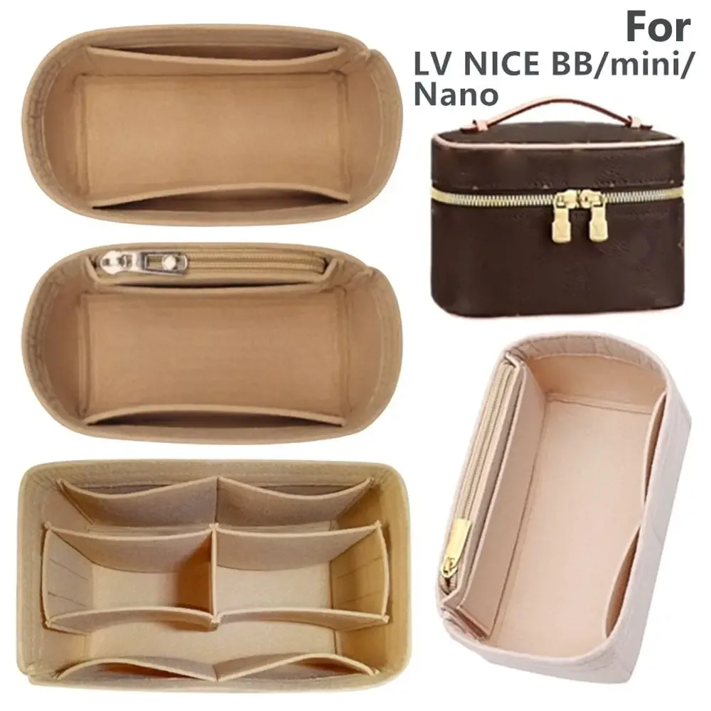 organisateur de sac à main en feutre durable, insert de rangement, doublure de sac, support de sac portable pour lv nice nano/mini/bb
