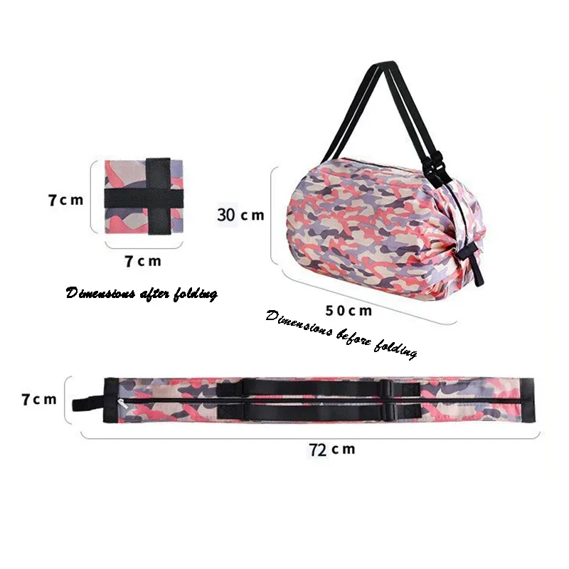 sac de rangement pliable avec poignée, sacs à main de camouflage de voyage portables, sac de shopping de grande capacité