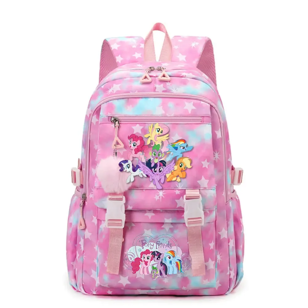 sac à dos d'étudiant imprimé my little pony, cartable de grande capacité pour adolescents, sac à dos de voyage pour ordinateur portable pour femmes