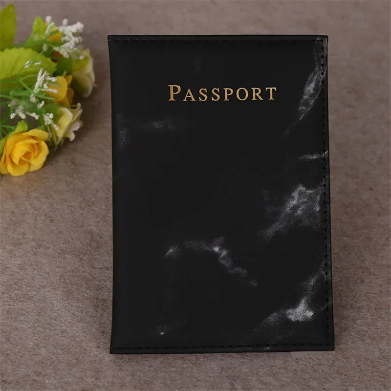 couverture de passeport en cuir pu pour hommes et femmes, style marbre, porte-carte d'identité de voyage, porte-passeport pour carte de crédit, portefeuille en poudre, sacs à main, mode