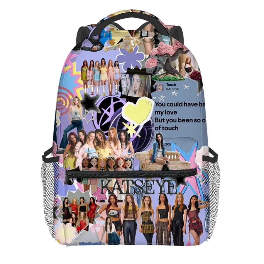 sac à dos de luxe kpop katseye pour étudiants, nouveauté populaire, sac à dos pour ordinateur portable, impression 3d, oxford, imperméable, pour garçons/filles, sacs à dos de voyage