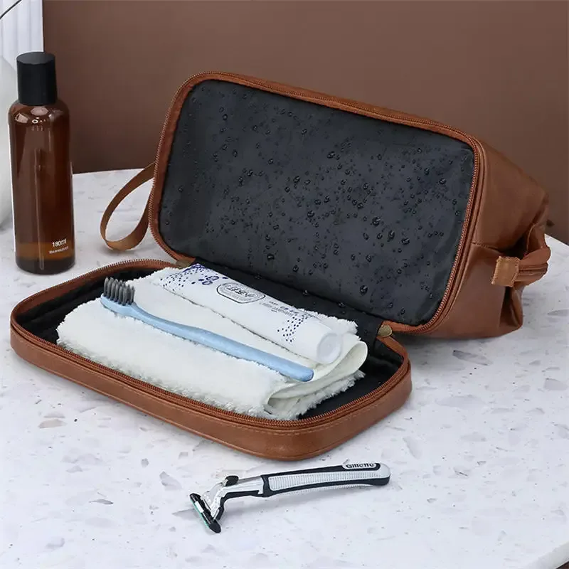 trousse de toilette en cuir pour hommes et femmes, kit dopp, trousse de toilette suspendue pour hommes, trousse de toilette de voyage pour voyager, grand sac à cosmétiques pour t