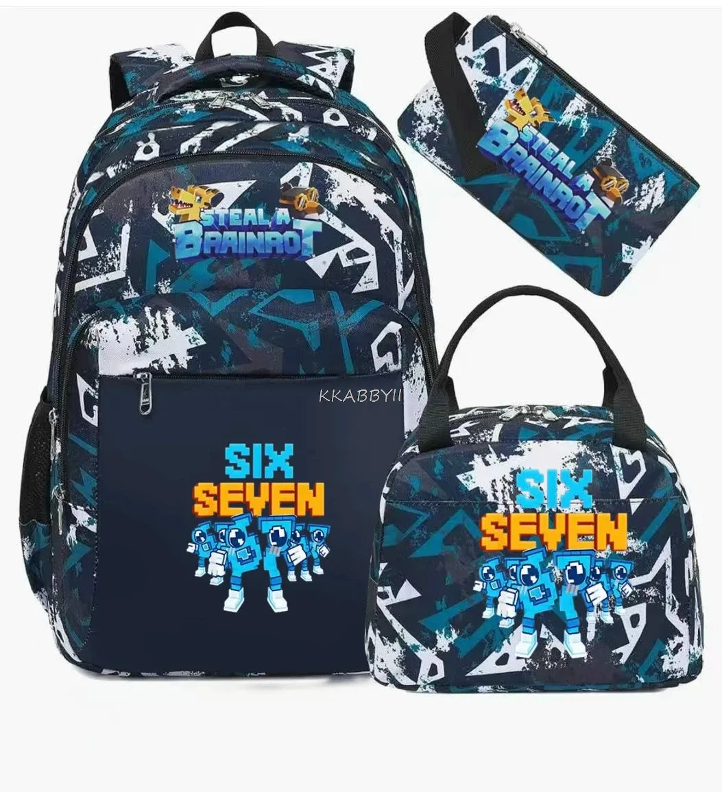 sac à dos steal a brainrot avec sac à lunch pour adolescents et étudiants, ensemble de voyage décontracté et confortable