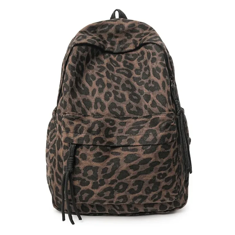 nouveau sac à dos tendance à imprimé léopard pour femmes, sac à dos de voyage décontracté polyvalent, sac à dos style spicy girl, tendance instagram