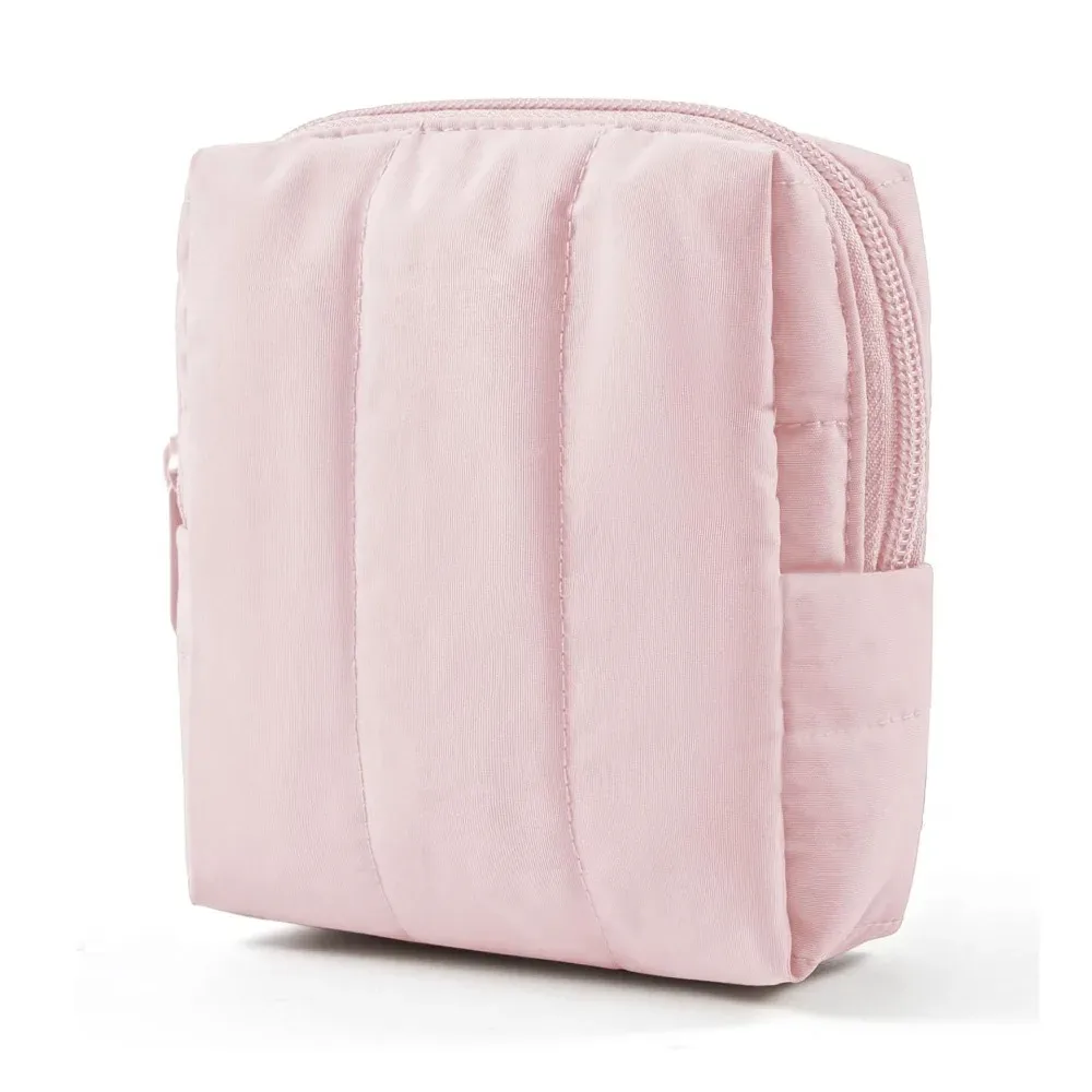 organisateur de cosmétiques imperméable, grande capacité, fermeture à glissière, sac à maquillage avec poche latérale, sac à maquillage matelassé portable pour femmes