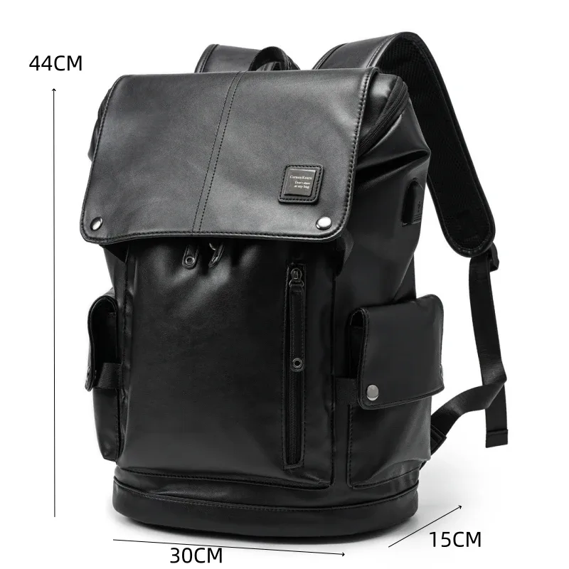sac à dos de chargement usb en cuir de luxe pour hommes, sac à dos pour ordinateur portable de 14 pouces, sac à dos de voyage de grande capacité, haute qualité