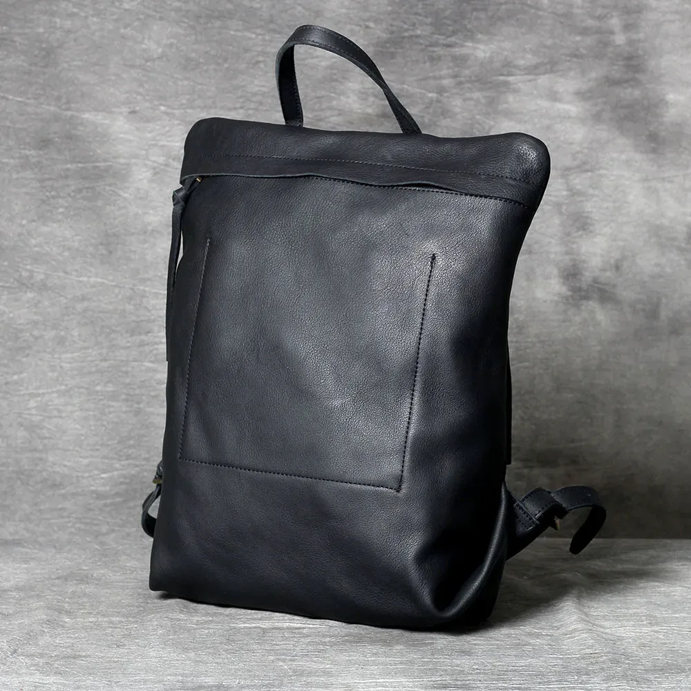 sac à dos décontracté s.worker en cuir véritable, sac à bandoulière pour ordinateur portable en cuir de vachette pleine fleur, sac d'école tendance