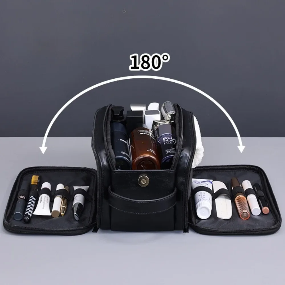 trousse de toilette multi-poches en pu pour femmes et hommes, sacs de voyage essentiels, sacs de maquillage, sac suspendu étanche, sac de rangement pour cosmétiques et articles de toilette