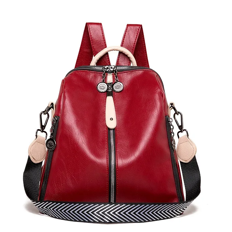 sac à dos en cuir pu souple pour femmes, sac à bandoulière de voyage, sac à dos de grande capacité pour filles