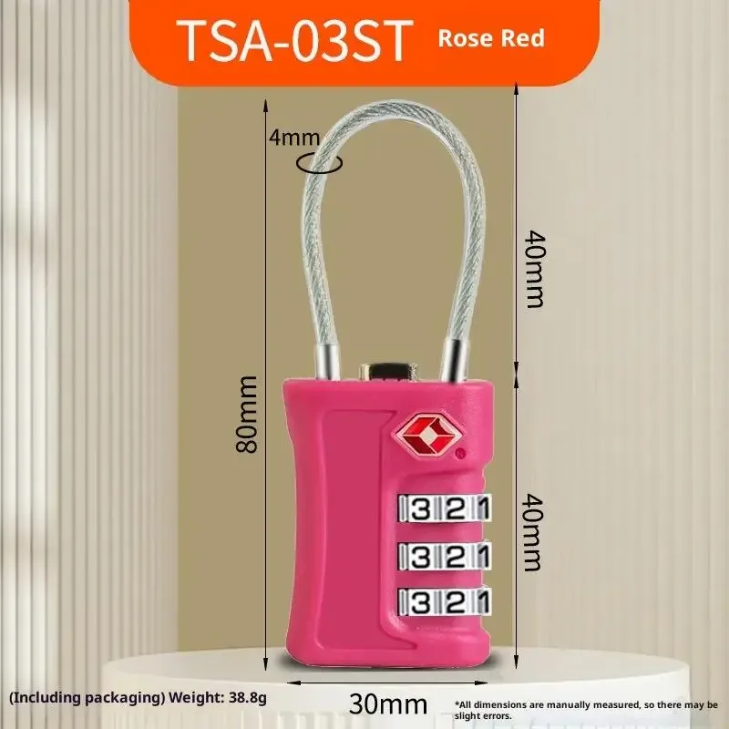 cadenas de voyage tsa à code modifiable, 3 chiffres, portable, en alliage de zinc, pour valise, bagage, sac à dos