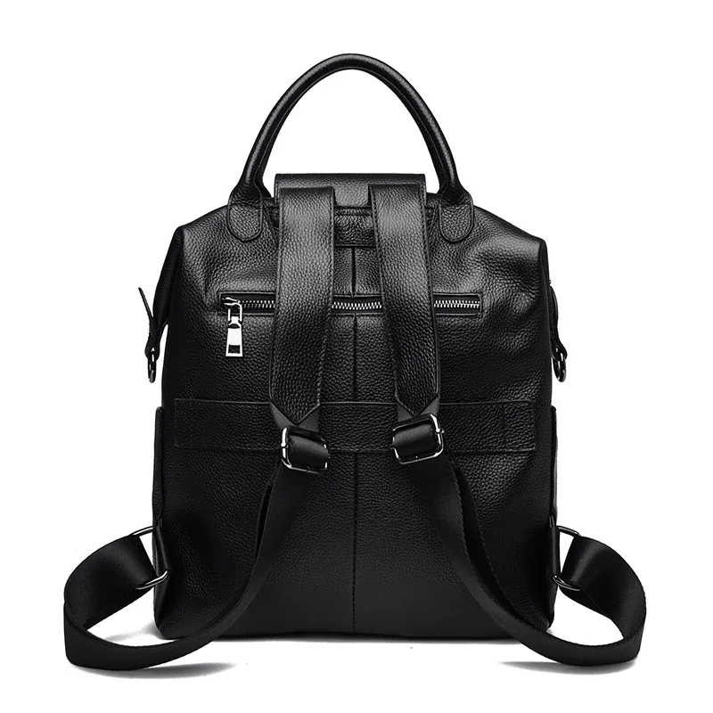 sac à dos pour femmes en cuir de vache véritable à 100%, grande capacité, sac à dos d'école, sac de voyage décontracté pour femmes, sacs à dos pour filles