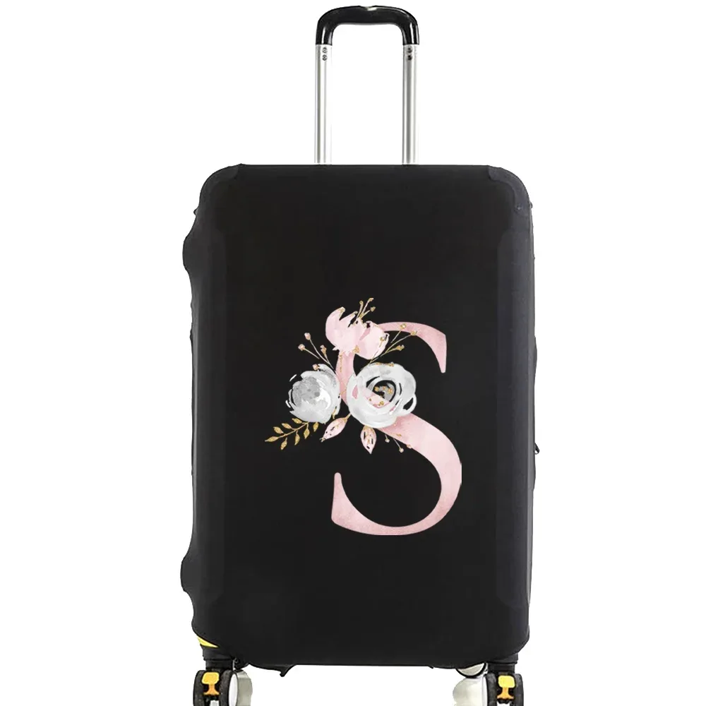 valise à bagages valise housse de protection rose fleur lettre nom motif voyage élastique bagages housse anti-poussière appliquer 18-28 valise