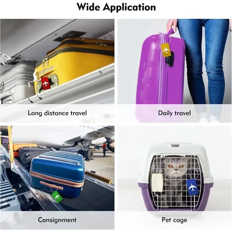étiquette de bagage de voyage en alliage d'aluminium, étiquette de valise, étiquette d'avion avec nom, anti-perte, accessoires de voyage couleur unie
