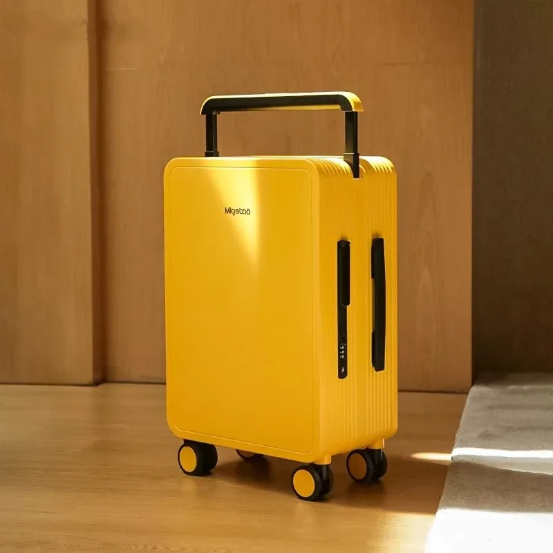 bagage roulant à guidon large, valise de chariot d'équilibre de voyage en matériau pc durable de haute qualité avec 360 ° verrouillage tsa pour roue rotative