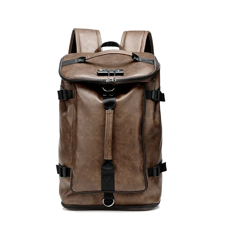 Sac à dos de voyage rétro pour hommes, antivol, verrouillage par mot de passe, grande capacité, sac à dos pour ordinateur portable, sacs à bandoulière multifonctions