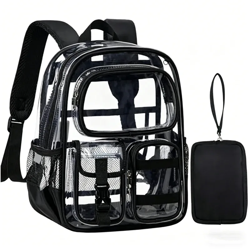 mini sac à dos transparent approuvé pour le stade, petit sac à dos transparent pour femmes, idéal pour les événements sportifs, les concerts et l'usage quotidien