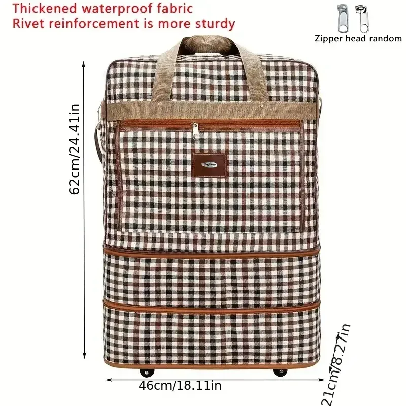sac de voyage à roulettes extra large extensible, durable, léger et multi-couches pour des voyages et un rangement faciles, idéal pour les week-ends ou les séjours d'une nuit