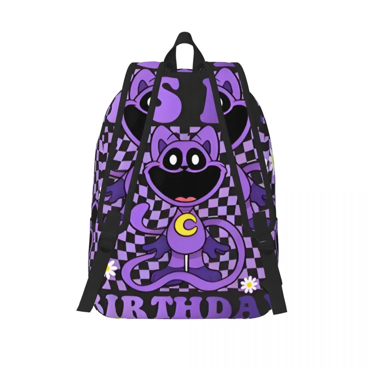 sac à dos en toile personnalisé avec impression 3d de créatures souriantes pour garçons et filles, sacs de voyage pour collège et école, sac à livres pour ordinateur portable de 15 pouces