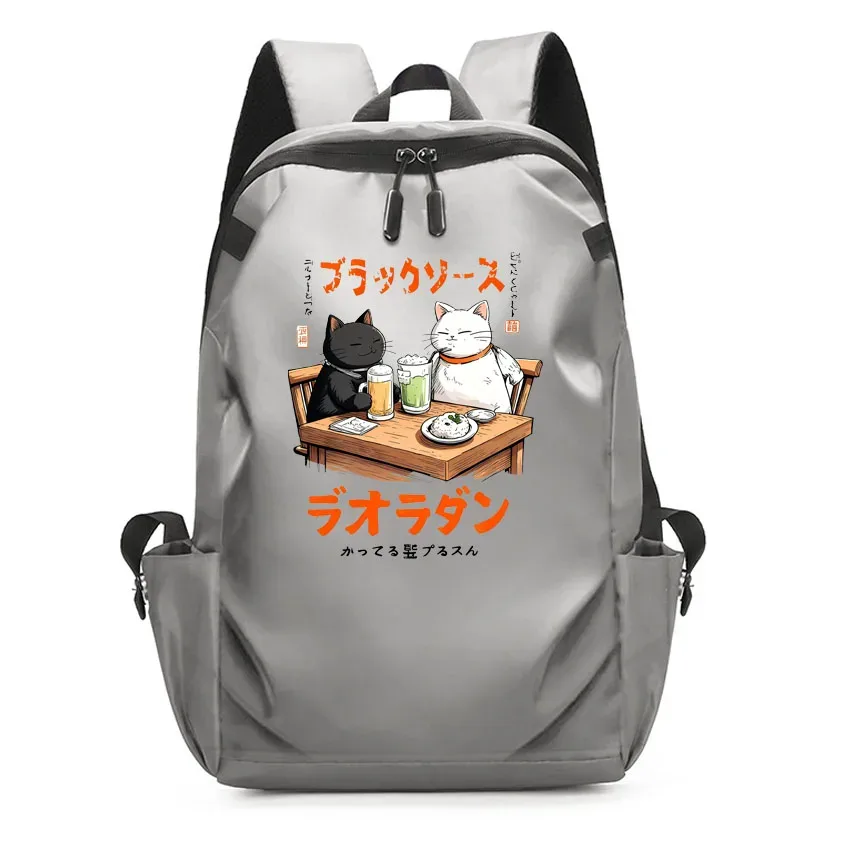 ordinateur portable usb sac à dos sac d'école drôle dessin animé ramen chat motif imprimé sac à dos sac à dos hommes femmes loisirs sac à dos