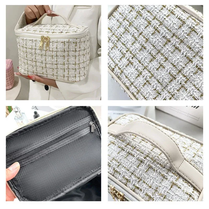 nouvelle trousse de maquillage portable pour femme, style parfumé, simple et tendance, grande capacité, pour le maquillage et les voyages