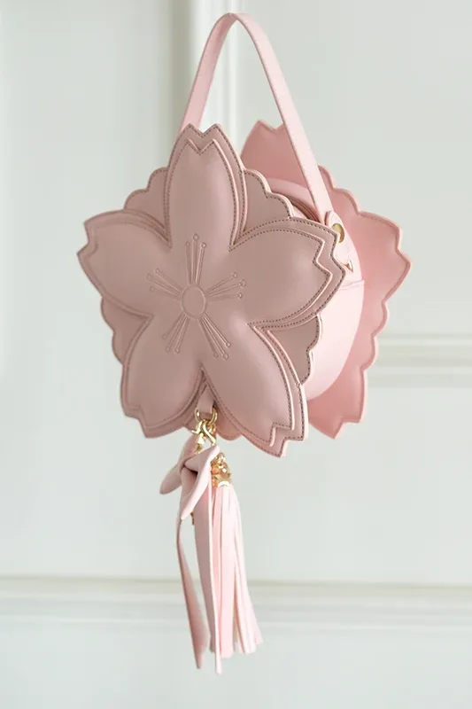 original rose sakura sac doux fille femmes sakura forme cuir fourre-tout sac à main fée lolita bandoulière sacs à dos