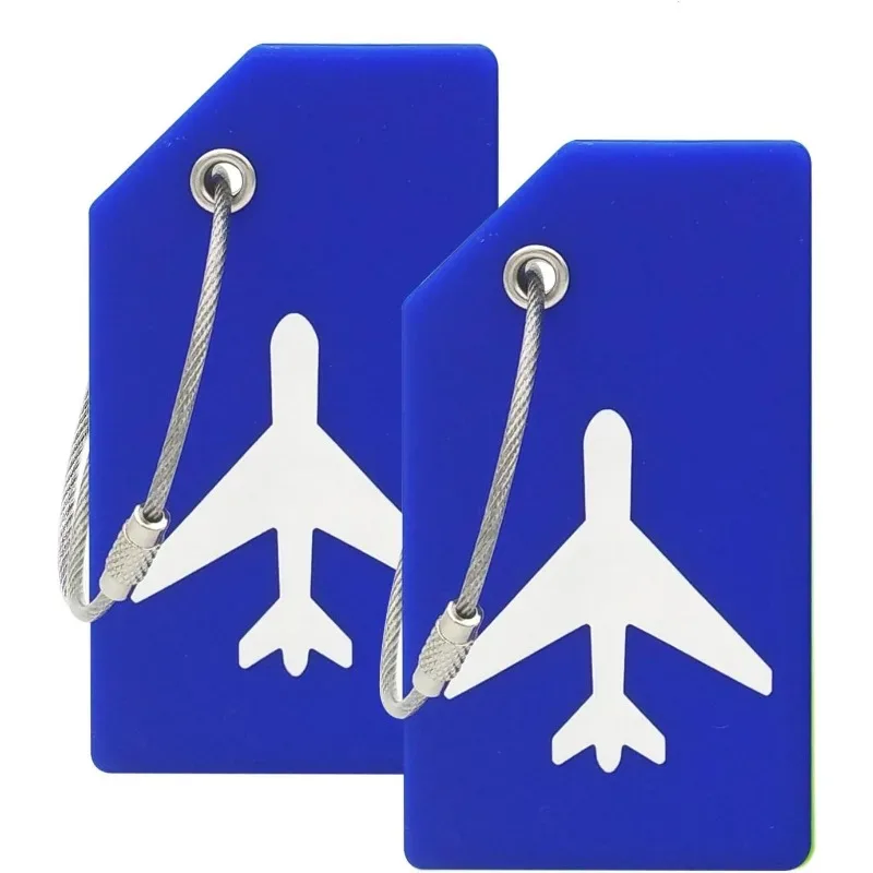 étiquette à bagages en silicone pour valises avec boucle en acier inoxydable, approuvée par la tsa, protection de la vie privée, accessoires de voyage essentiels, étiquettes à bagages
