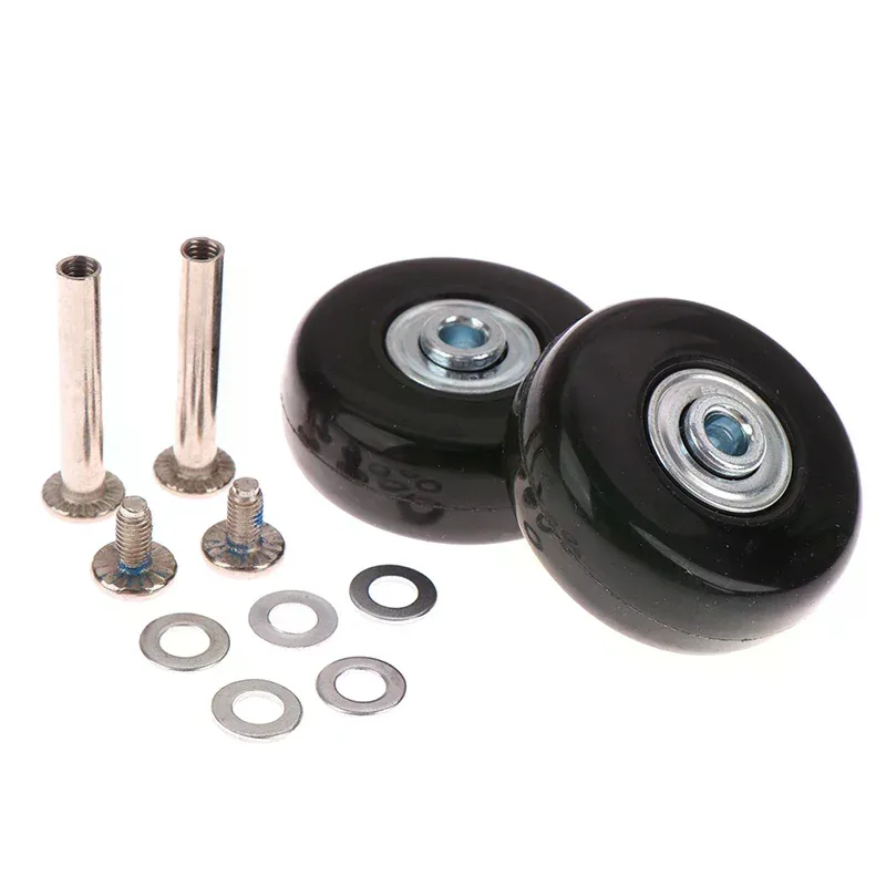 1 Ensemble de roues de rechange pour valise, roulettes de luxe de 50 mm de diamètre extérieur avec vis, pour réparation et remplacement des axes
