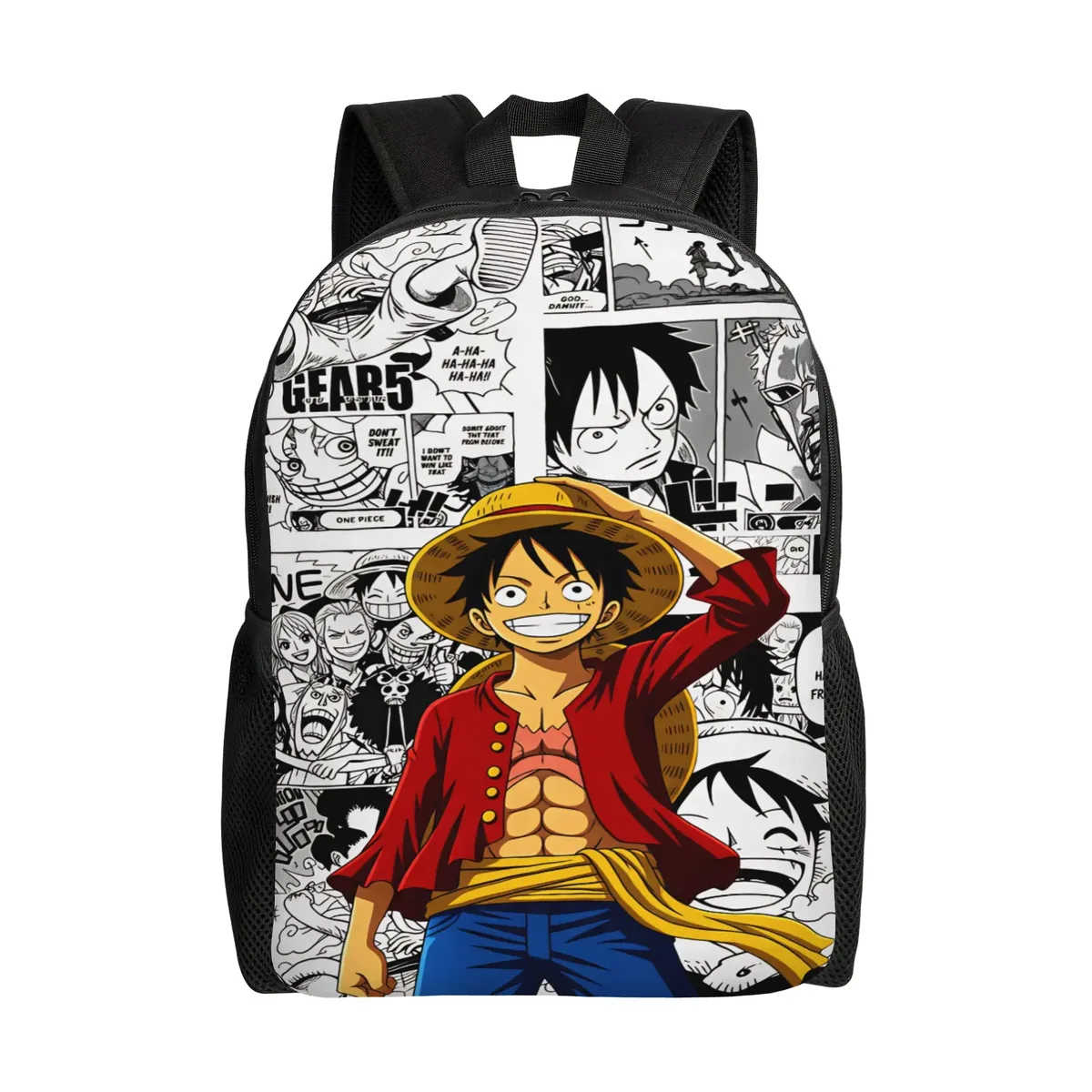 sac à dos one piece chopper pour femmes et hommes, sacs à dos de camping en polyester, sacs d'école imprimés streetwear, sac à dos