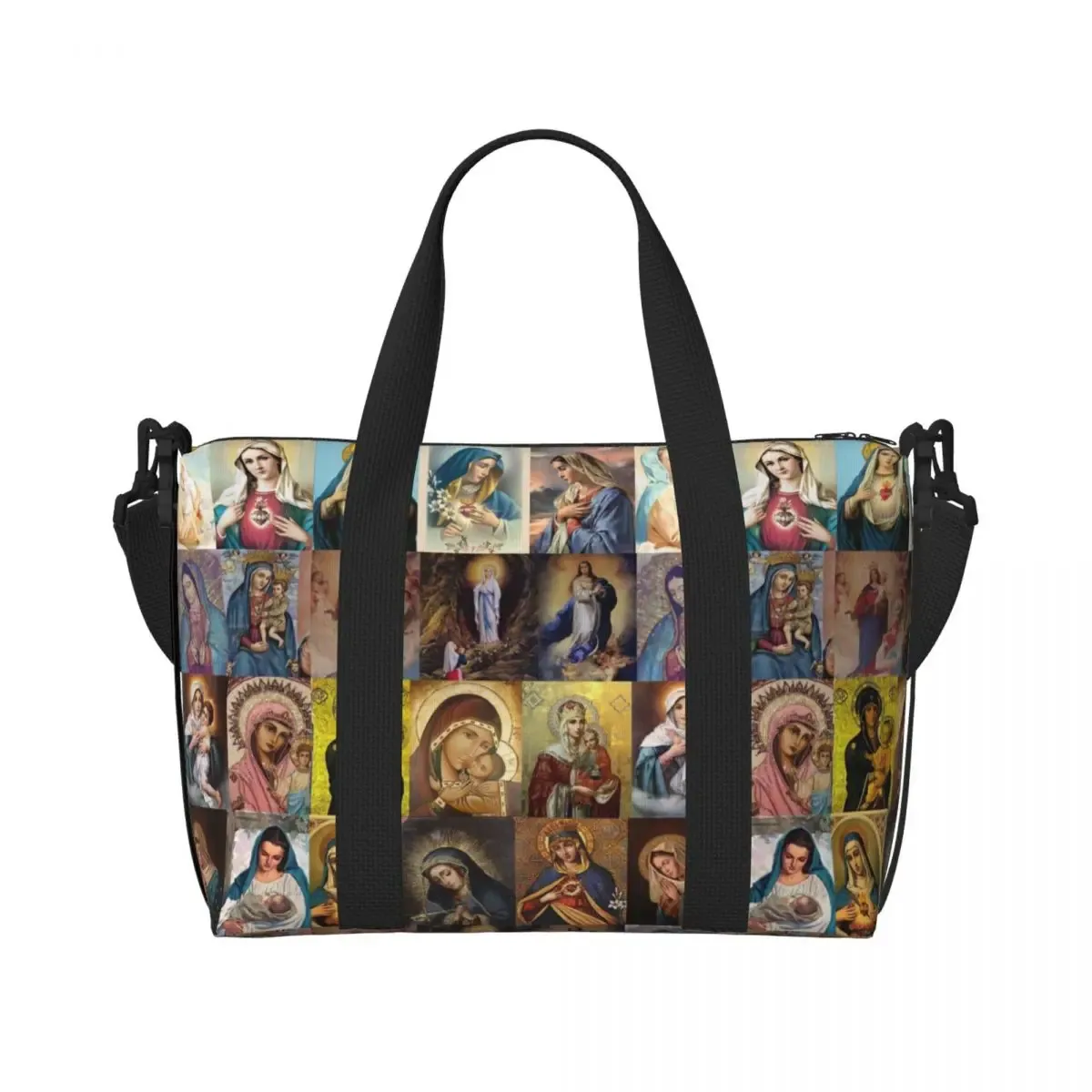 sac fourre-tout personnalisé vierge marie d'élissa upe pour femme, grande capacité, saint catholique du mexique, sacs de voyage pour salle de sport de plage