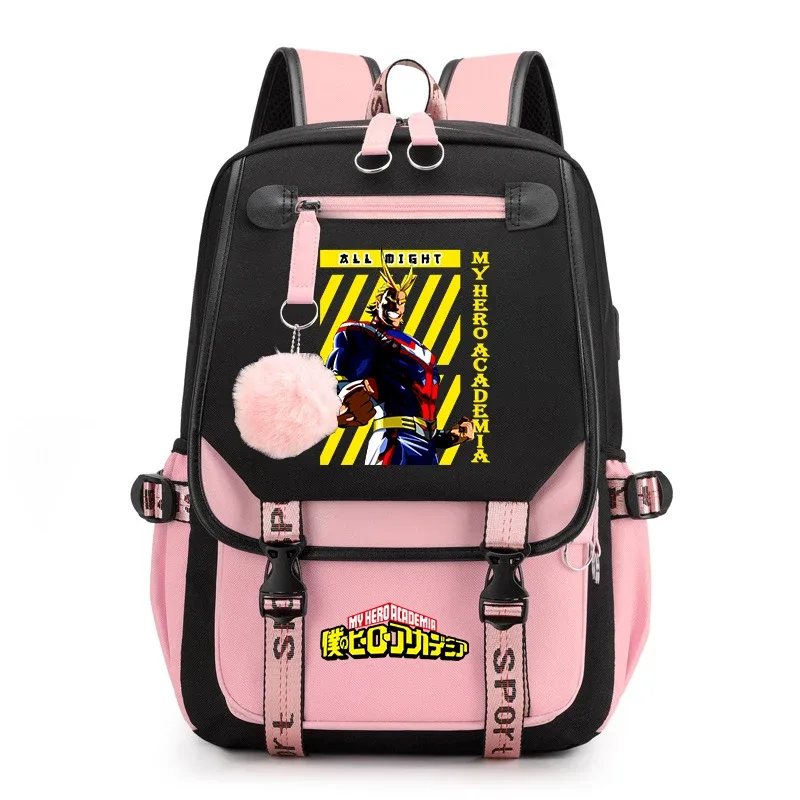sac à dos d'étudiant imprimé my hero academia, léger et décontracté, pour filles, pour l'école et les voyages