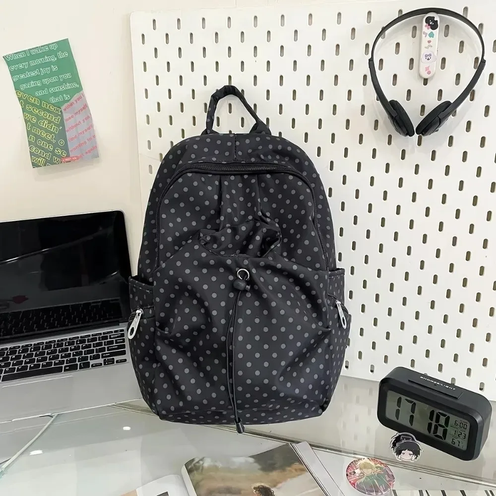 sac à dos coréen à pois pour femmes, sac à dos léger en nylon, sac d'école pour étudiants, utilisation en voyage